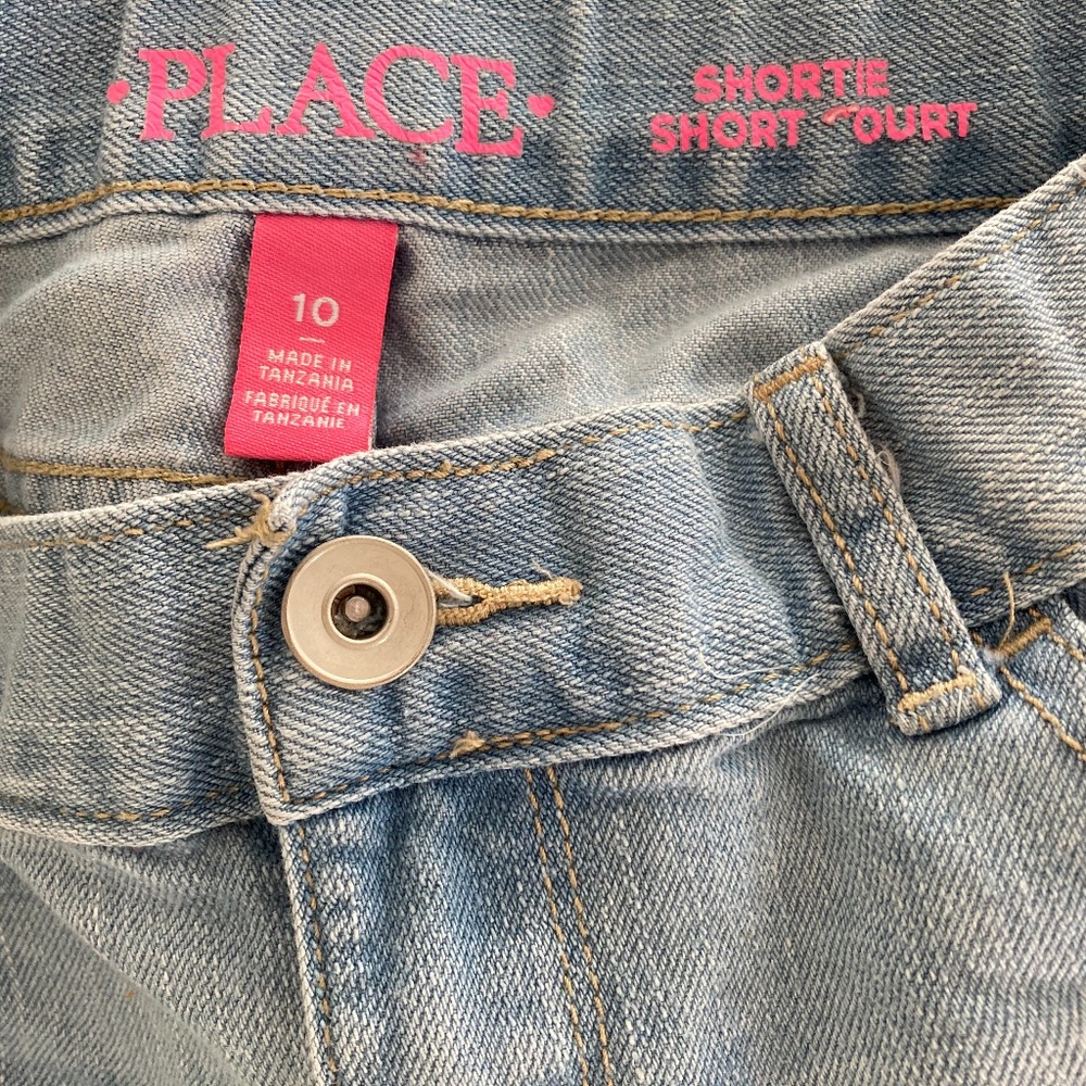 Children's Place 10 Light Blue Wash REAL POCKETS Denim Jean Shorts
